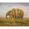 100% pitture a olio fatte a mano di amore dell'elefante della famiglia sulla parete animale sveglia Art Mural della tela per la decorazione domestica