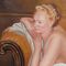 Montaggio nudo tradizionale del ritratto della donna/Art Portrait Brush Strokers Photo della tela